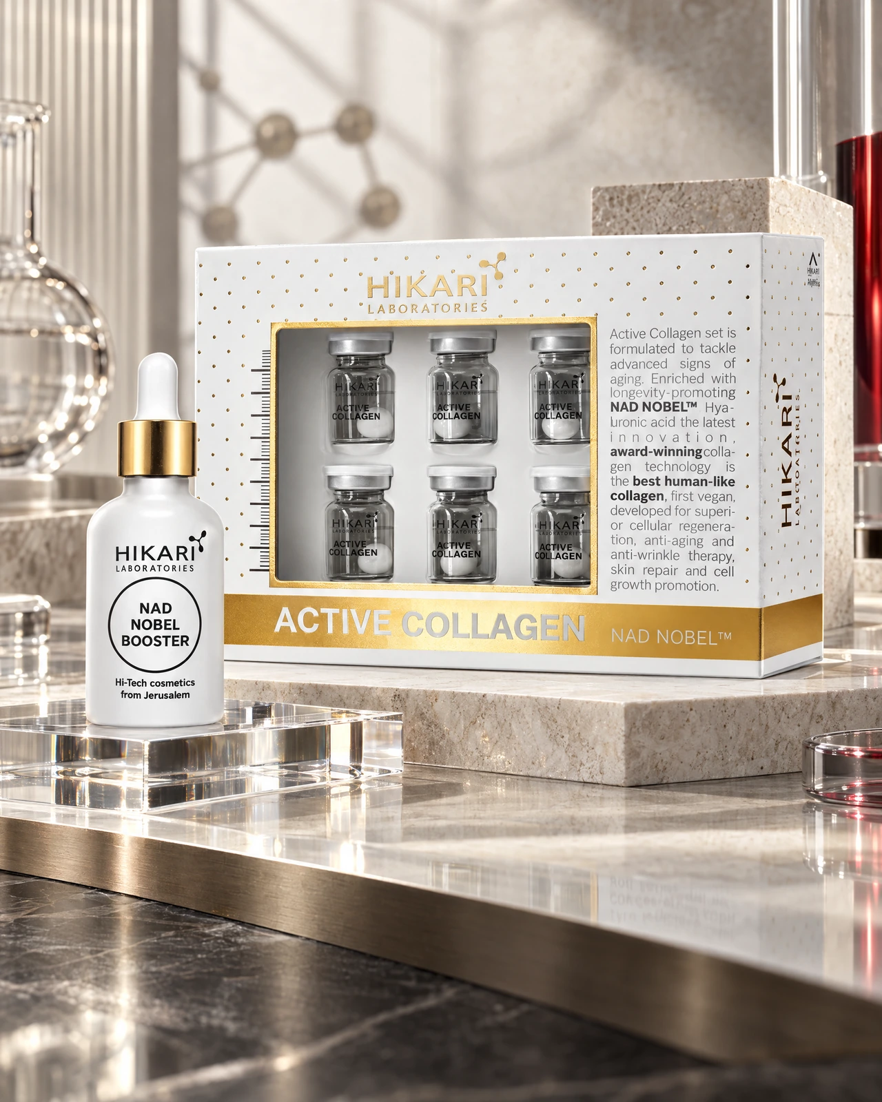 Профессиональный набор HIKARI Active Collagen + NAD Nobel