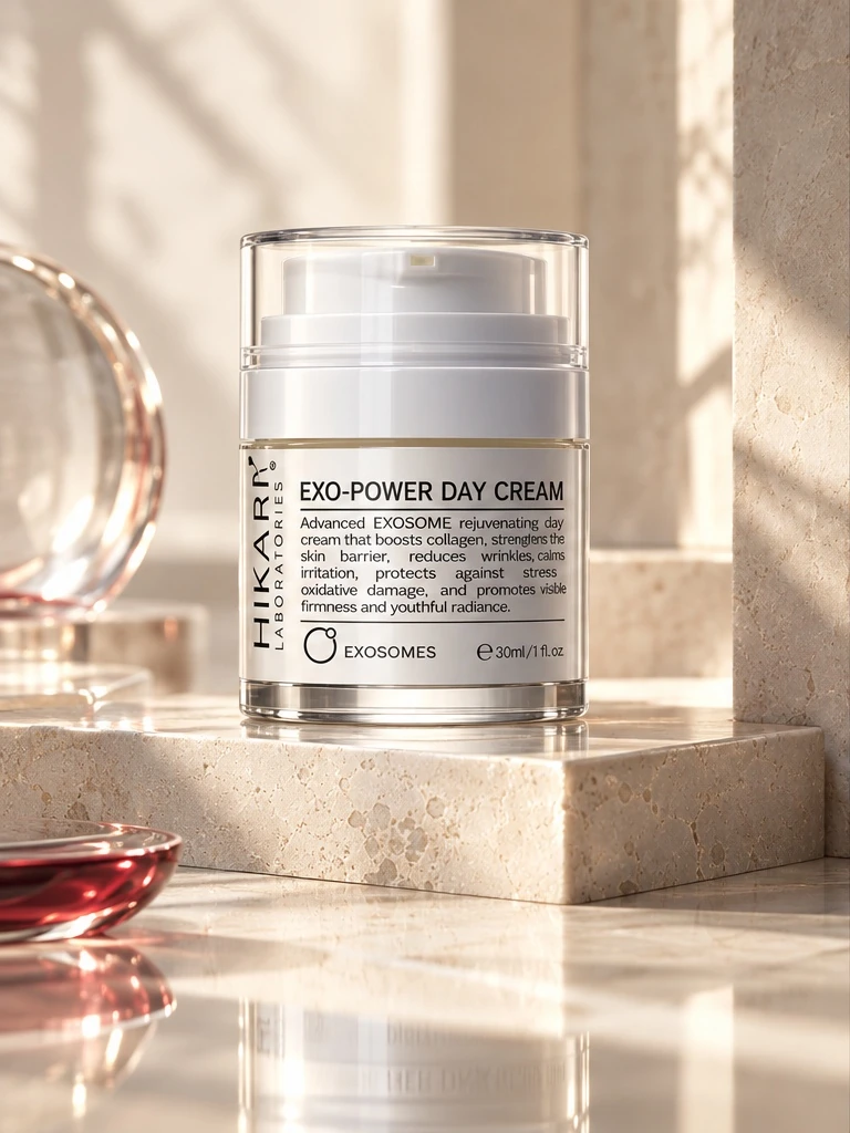 EXO POWER day cream in a bright studio